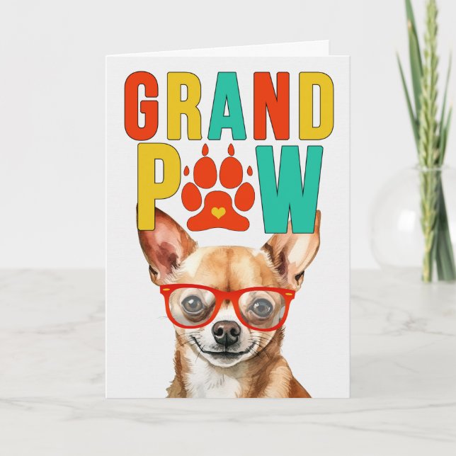 GrandPAW Chihuahua Dog GrandDOG Grandparents Day Holiday Card (Front)