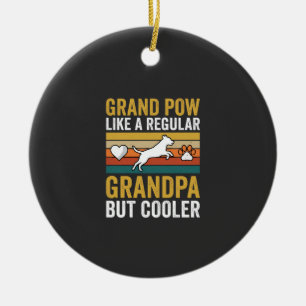 Grandpaw Grandpa Dog Lover Retro Ceramic Tree Decoration