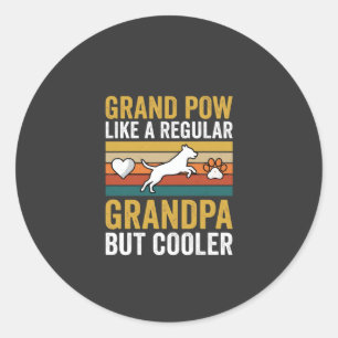 Grandpaw Grandpa Dog Lover Retro Classic Round Sticker