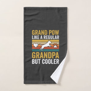 Grandpaw Grandpa Dog Lover Retro Hand Towel