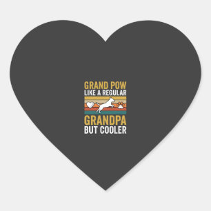 Grandpaw Grandpa Dog Lover Retro Heart Sticker