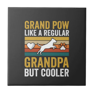 Grandpaw Grandpa Dog Lover Retro Tile