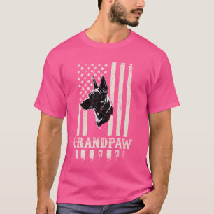 Grandpaw Malinois American Flag Sunglasses Retro D T-Shirt