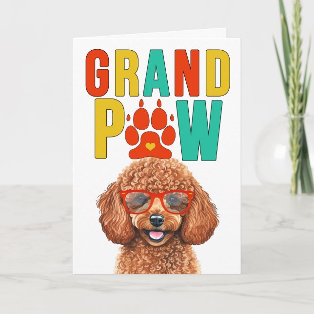 GrandPAW Poodle GrandDOG Grandparents Day Holiday Card (Front)