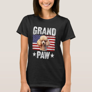 Grandpaw Poodle Grandpa Father's Day USA Flag 4th T-Shirt