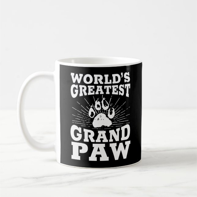 Grandpaw Worlds Greatest Grand Paw Funny Dogs Coffee Mug (Left)