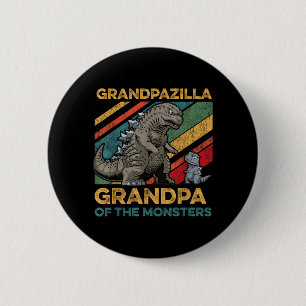 Grandpazilla Grandpa Of Monsters Halloween 6 Cm Round Badge