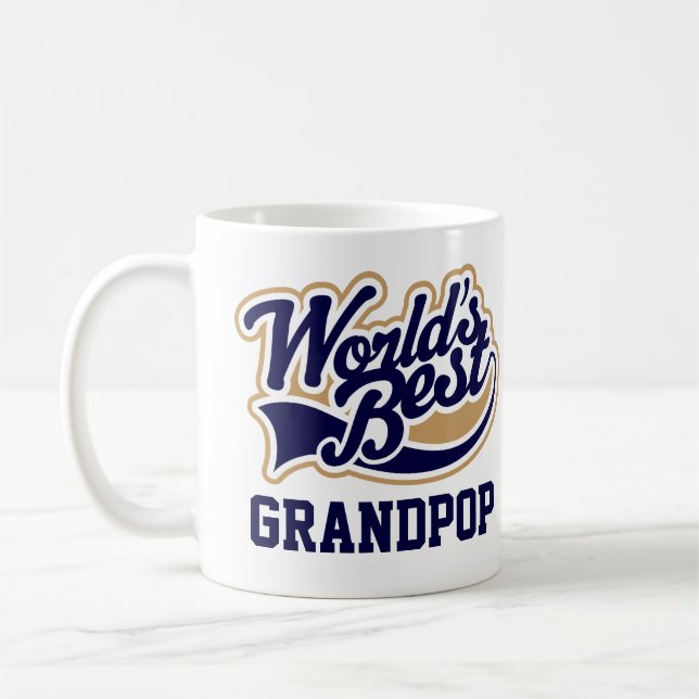 Grandpop Worlds Best Grandfather Gift Coffee Mug (Left)