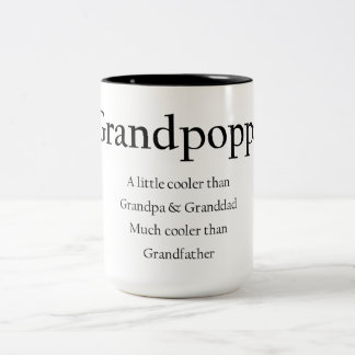 Grandpoppa Coffee Mug, little cooler than granddad Two-Tone Coffee Mug