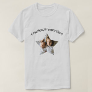 Grandpop's Superstars Personalised Photo Text T-Shirt