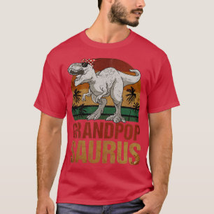 Grandpopsaurus T Rex Dinosaur Grandpop Saurus Vint T-Shirt