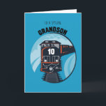Grandson 10th Birthday Train, Little Boy, Blue Card<br><div class="desc">Boys love trains and it will be a great surprise for your Grandson to receive this beautiful train on his 10th Birthday. Remind him once again how important he is for you while he's turning ten,  and let him know you are happy to share his special day with him.</div>