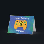 Grandson 11 Year Old Birthday Gamer Controller Card<br><div class="desc">Level up on the fun when your grandson celebrates an 11th birthday with this card that makes fun of him being a gamer. You will surely see a beautiful smile once he gets this card from you.</div>