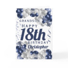 Grandson 18th Birthday Navy Balloon
