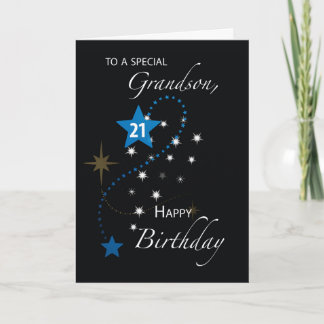 Grandson 21st Birthday Inspirational Stars Card