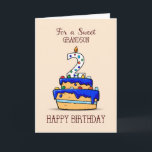 Grandson 2nd Birthday, 2 on Sweet Blue Cake Card<br><div class="desc">Grandsons are special boys. When your grandson celebrates his second birthday,  you can send him this cute card and make his special day sweeter than ever.</div>