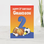 Grandson 2nd Birthday Sports Balls Card<br><div class="desc">When a dear grandson loves playing with all kinds of balls then this would be the perfect card to give him when he celebrates his 2nd birthday soon. Get this one today and be ready when that special day arrives.</div>
