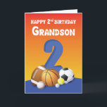 Grandson 2nd Birthday Sports Balls Card<br><div class="desc">When a dear grandson loves playing with all kinds of balls then this would be the perfect card to give him when he celebrates his 2nd birthday soon. Get this one today and be ready when that special day arrives.</div>