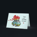 Grandson 40th Birthday Car Load of Hearts Card<br><div class="desc">On his 40th birthday you can surprise your dear grandson with this heart filled birthday card to greet him and to send him loads of love on his special day. We are definite that you will make him extra happy once he gets this.</div>