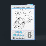 Grandson 6th Birthday Puzzle Card<br><div class="desc">Grandson 6th Birthday Puzzle Card. A unique and fun card that has a connect the dots puzzle on the front of the card is a picture of a little boy and a parachute balloon. Change the age on the card front. It is recommended to buy MATTE FINISH so that it...</div>