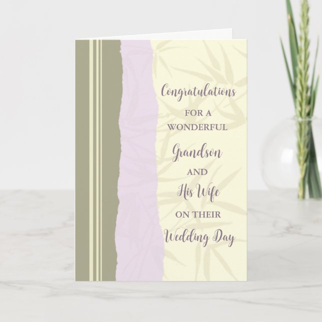Grandson and His Wife Wedding Day Congratulations Card (Front)