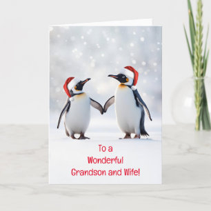 Grandson and Wife Christmas Holiday Cute Couple Card
