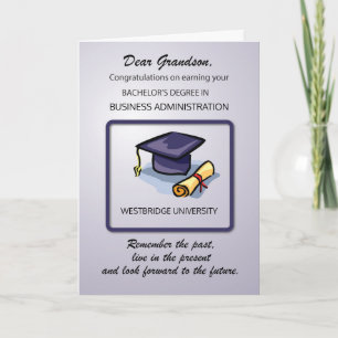 Grandson Bachelors Customizable Degree and School Card