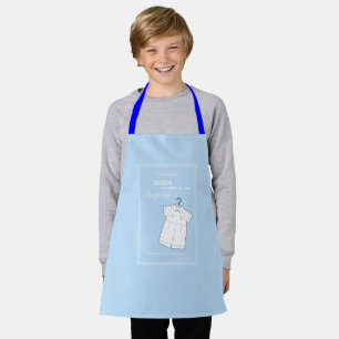 Grandson Baptism Suit on Baby Blue Personalised Apron