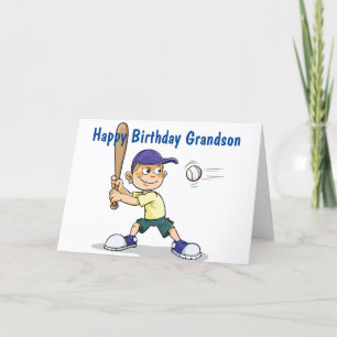 **GRANDSON** BATTER UP/HAVE A HAPPY BIRTHDAY CARD