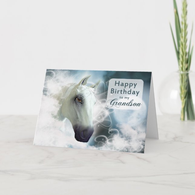 Grandson birthday, Arabian spirit Horse Card (Front)