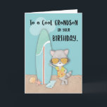 Grandson Birthday Beach Funny Cool Racoon Card<br><div class="desc">A cool racoon in shades stands proud on the cover of this card that you can send to your dear grandson on the celebration of his birthday. Share with him that funny message that this card brings for him.</div>