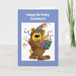 Grandson Birthday Bear Card