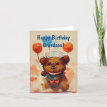 GRANDSON BIRTHDAY BEAR CARD<br><div class="desc">An adorable card for your grandson's birthday.</div>