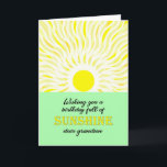 Grandson Birthday Bright Sunshine Card<br><div class="desc">Birthday card for a grandson. A wish for a birthday full of sunshine. A bright and cheerful card showing a glowing sun sending down bright rays of sunshine.</div>
