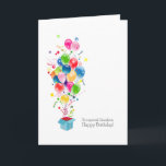 Grandson Birthday Cards Colourful Balloons<br><div class="desc">A colourful illustration showing colourful different shape balloons bursting out of a magical gift box. Kinda joy,  happiness and colourful burst! A colourful birthday celebration gift for your grandson. Sure to bring smile on his face!</div>