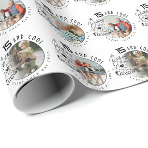 Grandson Birthday Custom Photo Minimalist Wrapping Paper