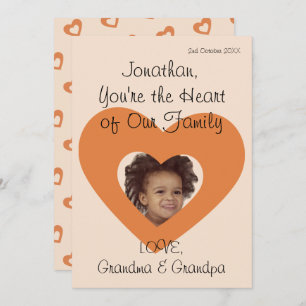 Grandson Birthday Greeting Rustic Simple Photo  Holiday Card