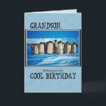 Grandson Birthday, Penguins Card<br><div class="desc">A lovely group of penguins from the South Pole are ready to wish your Grandson a very happy Birthday. This card will be a wonderful surprise for a boy who likes animals.</div>