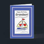 Grandson Birthday, Sail boat, Christian Card<br><div class="desc">This cute card will be smooth sailing when you send it to your Grandson! Scripture passage is on the inside.</div>