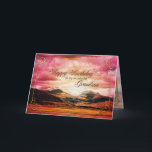 Grandson birthday, Sunset over the mountains Card<br><div class="desc">A beautiful sunset over the mountains. Customise this card in any way you choose.</div>