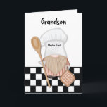 Grandson Birthday Whimsical Gnome Chef Cooking Card<br><div class="desc">The combination of whimsy,  culinary elements,  and birthday wishes makes this card a unique and memorable way to convey your love and best wishes to your grandson on his special day. It captures the essence of joy and fun,  creating a cheerful and celebratory tone for the birthday celebration.</div>
