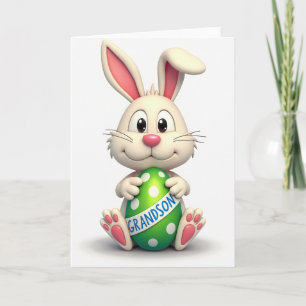 Grandson Bunny Egg Greeting Card