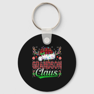 Grandson Claus Christmas Lights Matching Family Xm Key Ring