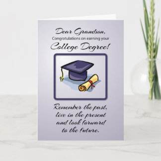 Grandson, College Graduation, Remember the Past Card