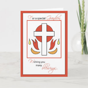 Grandson Confirmation Congratulations Cross Fire, Card