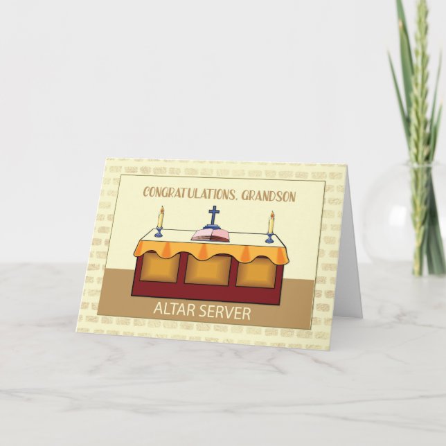 Grandson Congratulations Catholic Altar Server Card (Front)