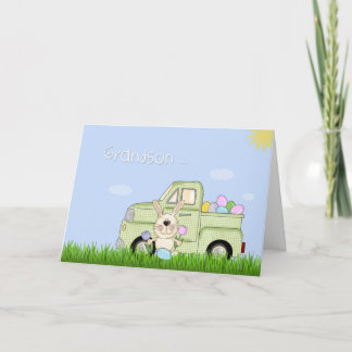 Grandson, Easter Truck Holiday Card