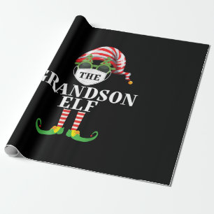 Grandson Elf Matching Christmas Wrapping Paper