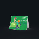 Grandson emoji golf green happy birthday card<br><div class="desc">Cute emoji golf nephew birthday card. Personalise with your own text and make it truly special and unique!</div>