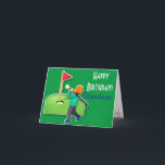 Grandson emoji golf green happy birthday card<br><div class="desc">Cute emoji golf nephew birthday card. Personalise with your own text and make it truly special and unique!</div>
